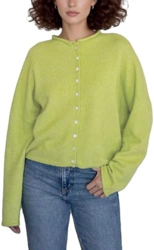 Women Lightweight Cardigan Sweater Button Down Long Sleeve Crewneck Crop Knit Cardigans Casual Ba... | Amazon (US)