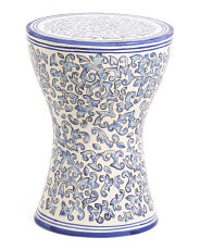 13x17.25 Hand-painted Rampage Scroll Ceramic Stool | Marshalls