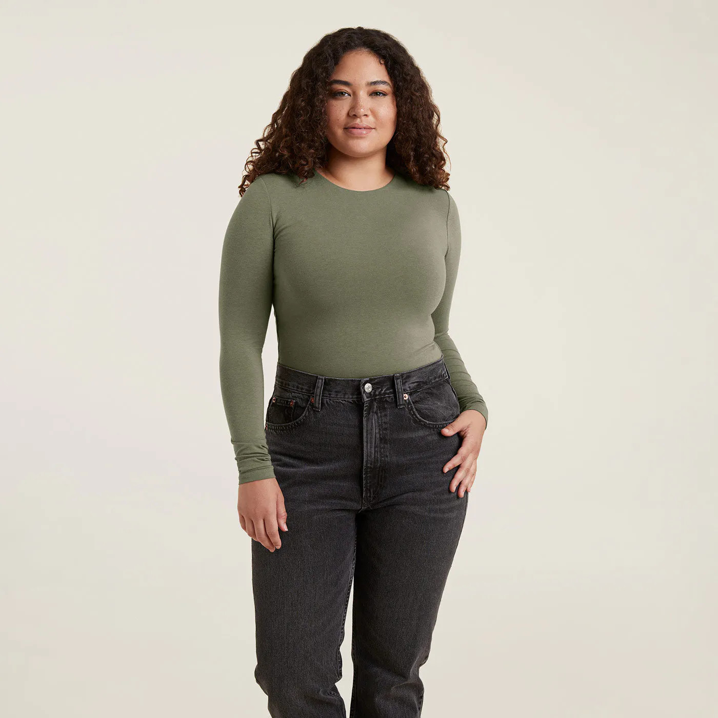 Cotton Crewneck Bodysuit | nuuds