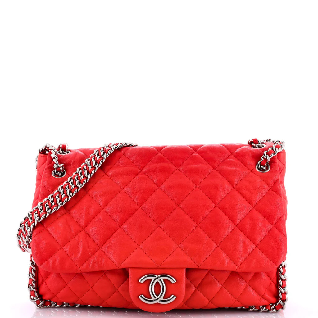Chain Around Flap Bag Quilted Leather Maxi | Rebag