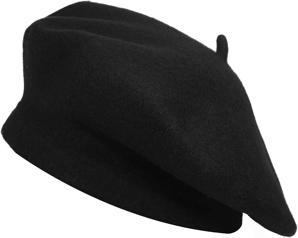 ZLYC Wool French Beret Hat Solid Color Beret Cap for Women Girls | Amazon (US)