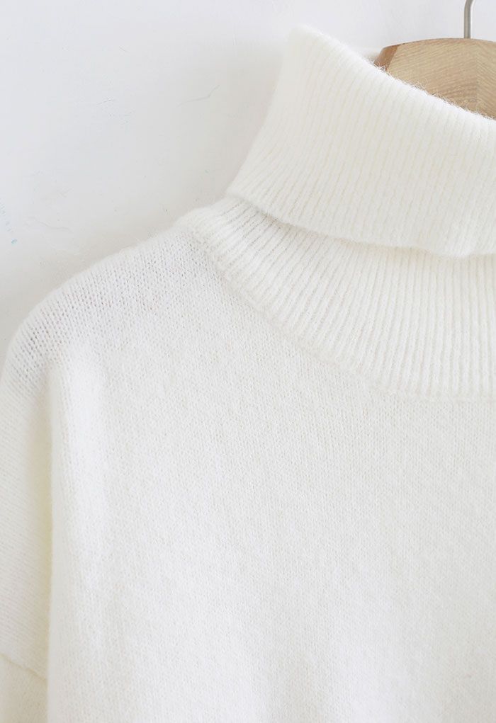 Neat Soft Knit Turtleneck Sweater in White | Chicwish
