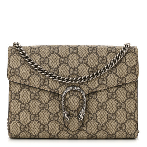 GUCCI GG Supreme Monogram Mini Dionysus Chain Wallet Beige Taupe | FASHIONPHILE (US)
