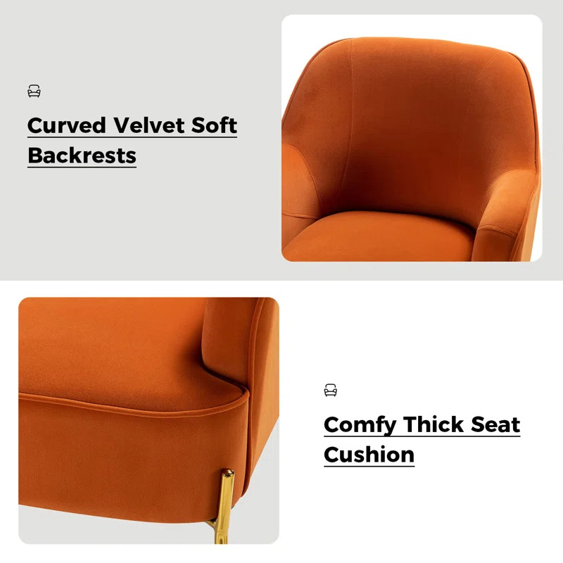 Cleo 26" Wide Contemporary Chair with Recessed Arms | Wayfair North America