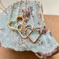 Hammered Open Heart Necklace, Sterling Silver, Gold, Rose Gold | Etsy (US)