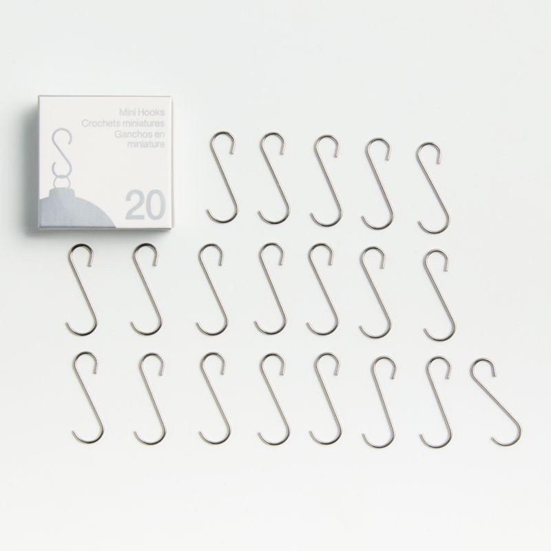 Mini Silver Christmas Tree Ornament Hooks, Set of 20 + Reviews | Crate and Barrel | Crate & Barrel