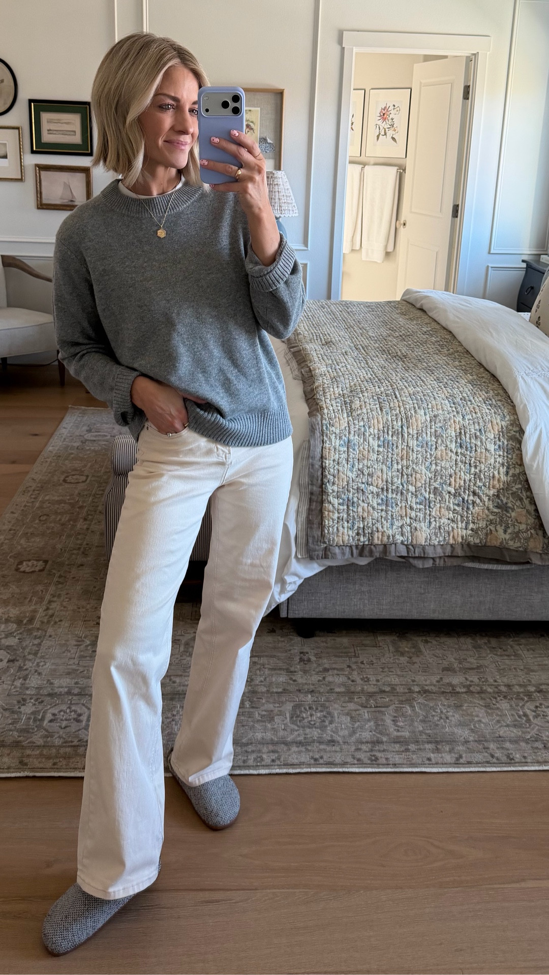 The perfect white tee for that pop at the collar and the perfect cashmere oversized sweater! I’m wearing my true size small in both.

#LTKOver40 #LTKgrwm #LTKootd