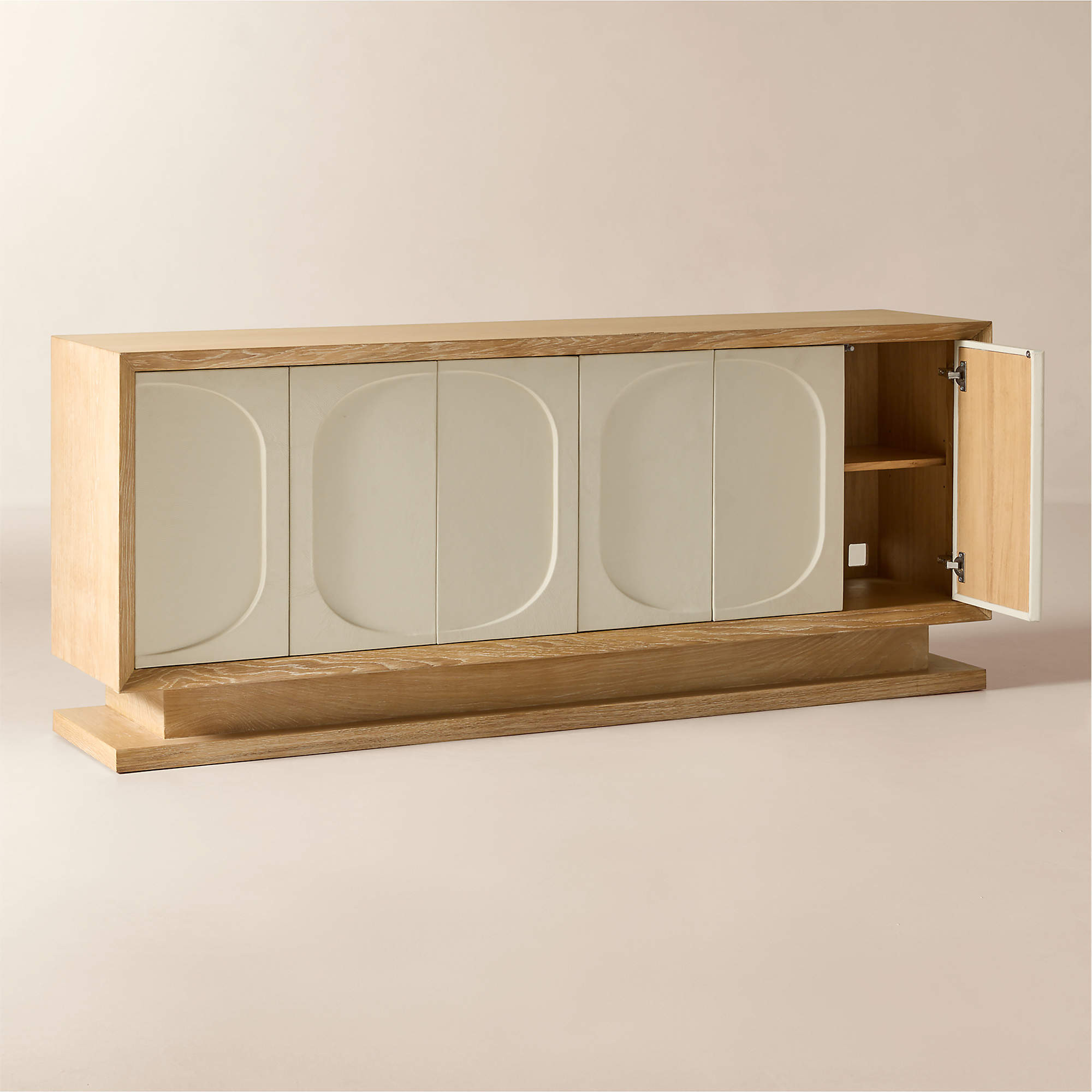 Anderson 78" Leather and Wood Credenza | CB2 | CB2