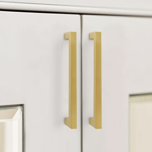 homdiy 10 Inch Cabinet Handles Brushed Brass Kitchen Cabinet Pulls 6 Pack - Gold Cabinet Pulls Sq... | Amazon (US)