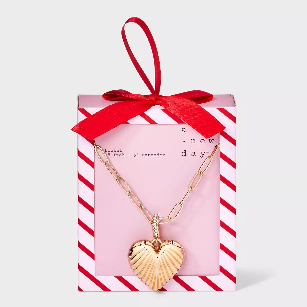 Puffy Heart Locket Charm Necklace - A New Day™ Gold | Target