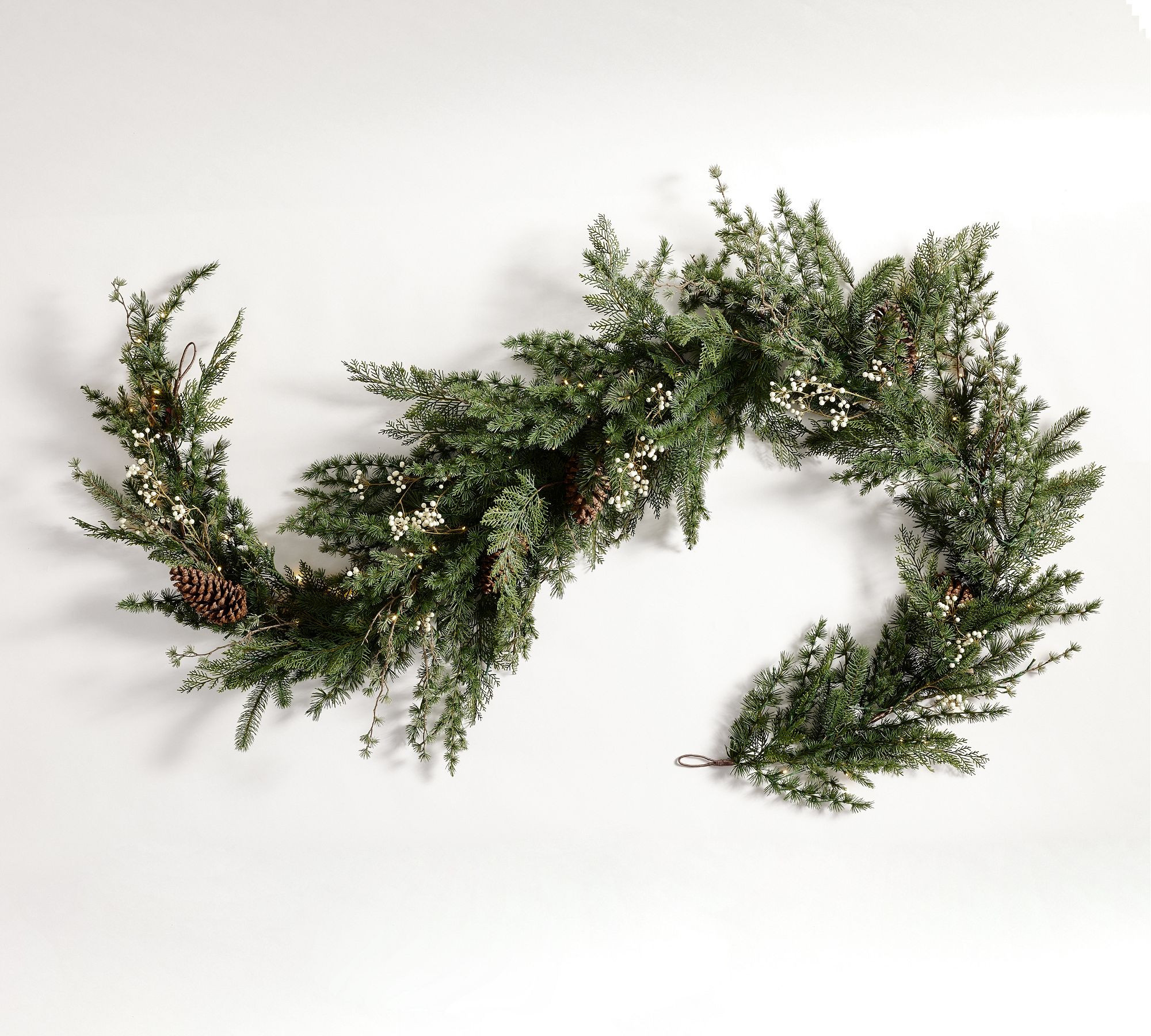 Faux Lit Oversized Avant-Garde Wreath &amp; Garland | Pottery Barn (US)