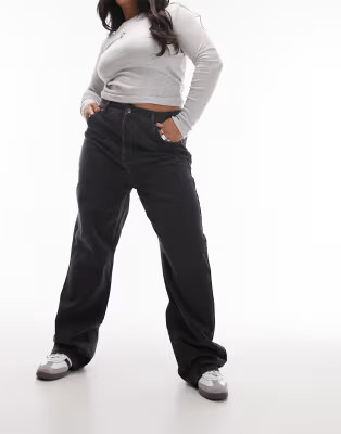 Topshop Curve Kort jeans in washed black | ASOS (Global)