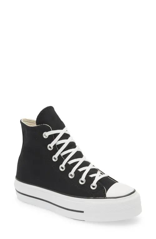 Converse Chuck Taylor® All Star® High Top Platform Sneaker in Black/White/White at Nordstrom, Size 1 | Nordstrom