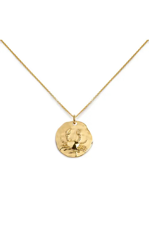 Monica Vinader Zodiac Charm Pendant Necklace in 18K Gold Cancer at Nordstrom | Nordstrom