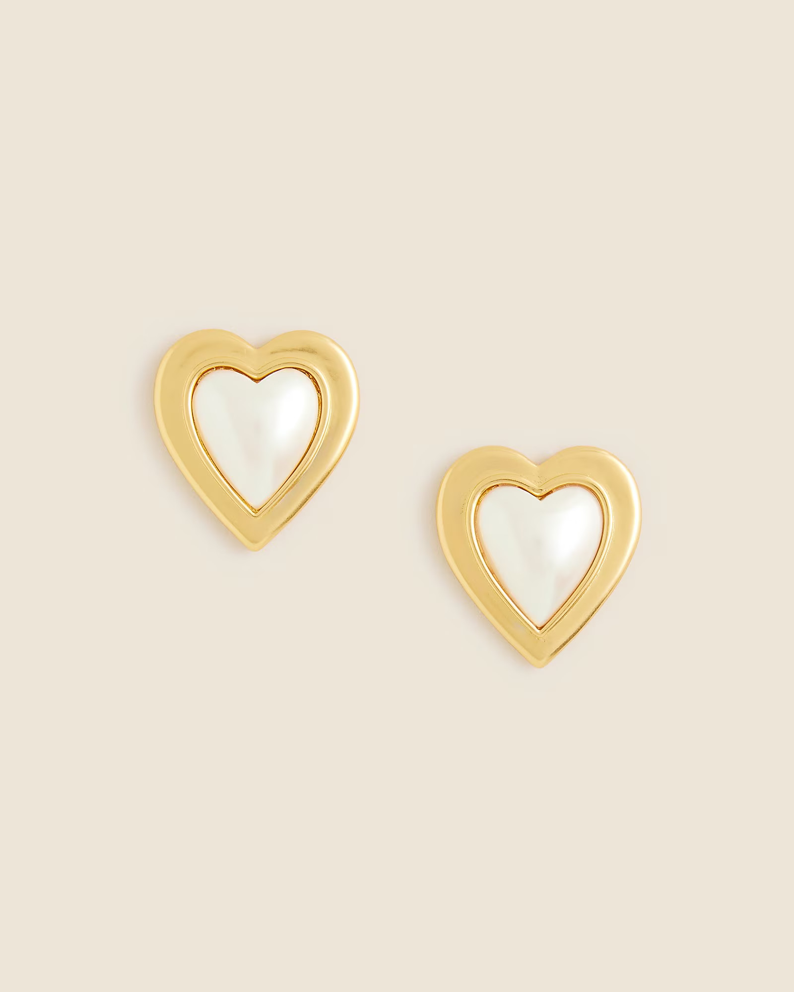Pearl heart stud earrings | J. Crew US