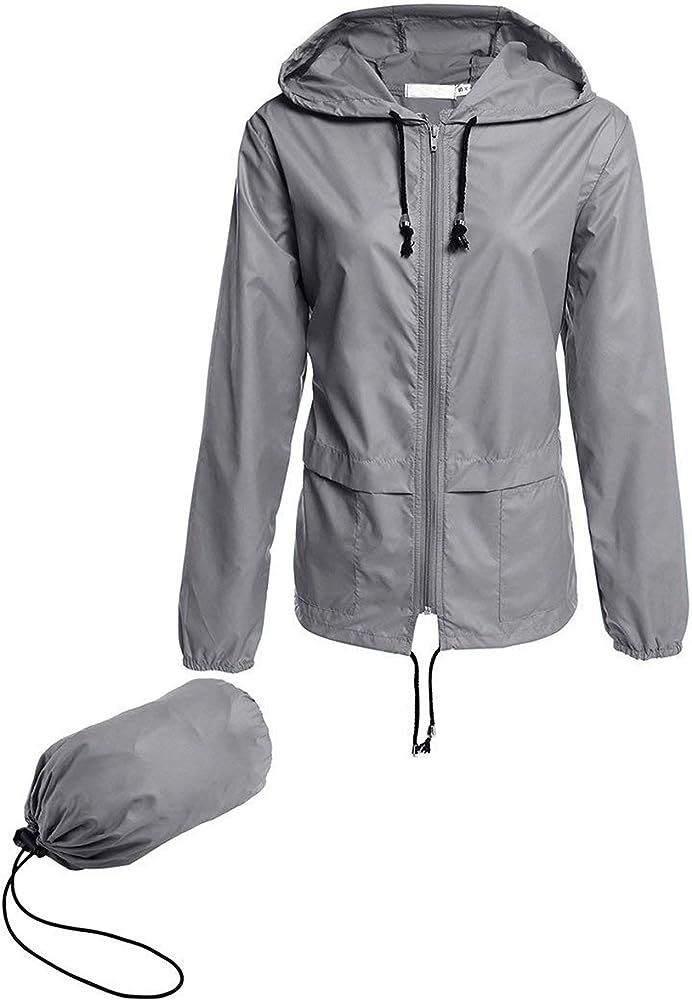 Avoogue Raincoat Women Lightweight Waterproof Rain Jackets Packable Outdoor Hooded Windbreaker | Amazon (US)