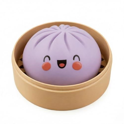 Dumpling Squishy, 2026 New Squeeze Stress Relief Ball, Dumpling Squishy Surprise Toy with Steamer Box for Stress Relief, Cute Collectible Gift, Purple | Amazon (US)