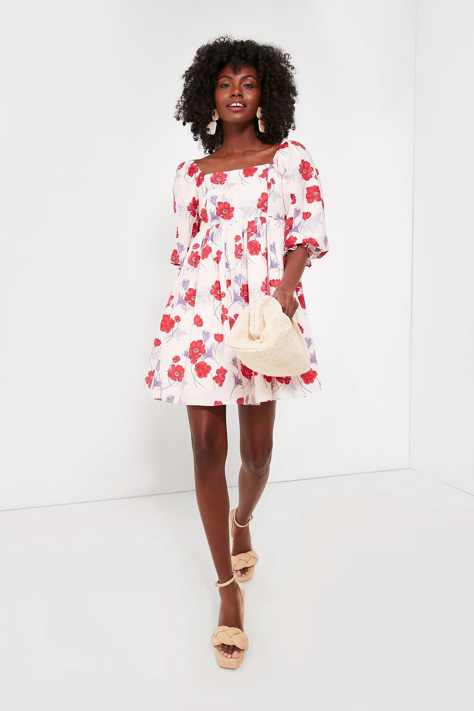 Pink Floral Square Neck Veronica Mini Dress | Tuckernuck (US)