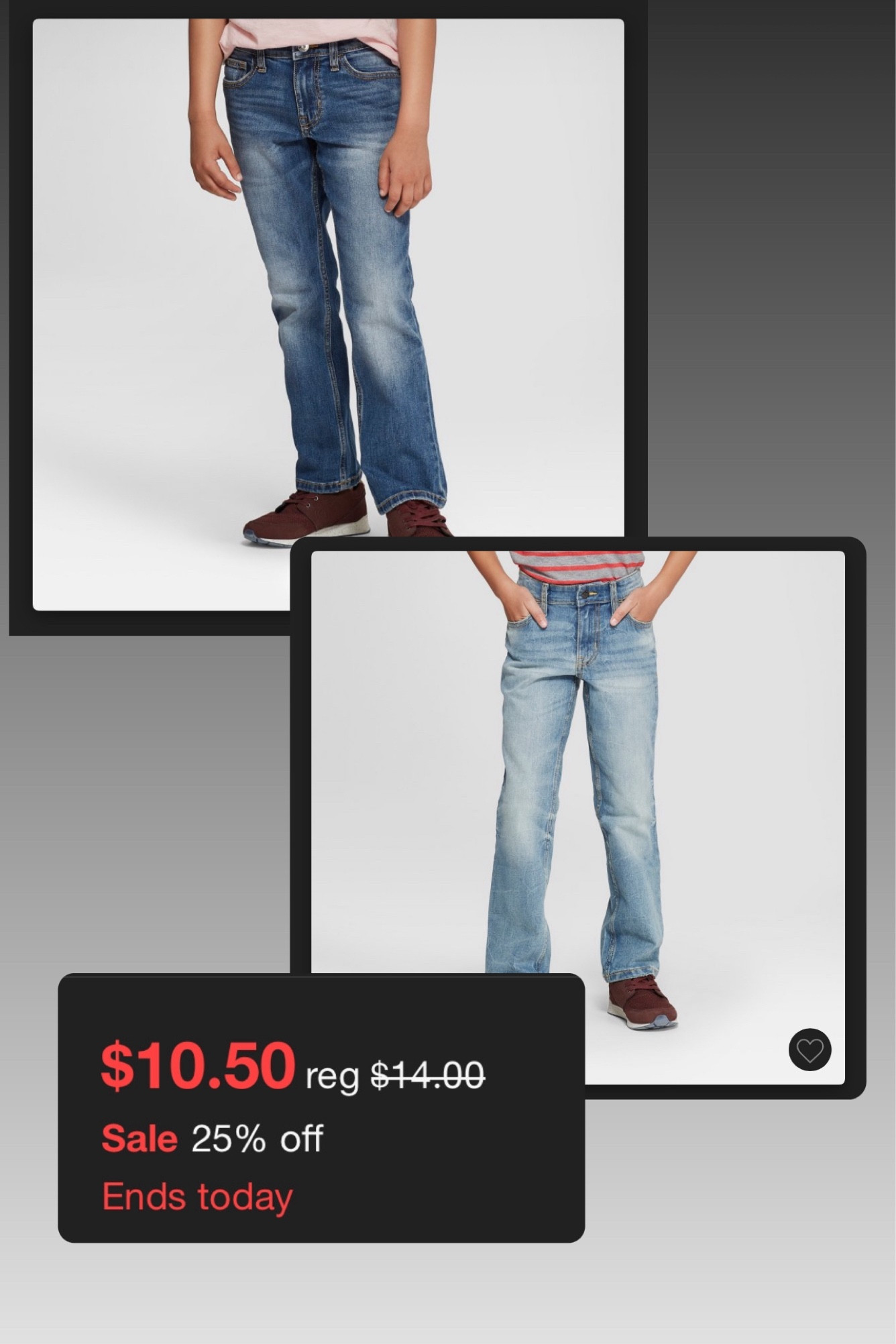 25% off Nash’s favorite jeans at Target. Sale ends today. He does the bootcut  

#LTKFamily #LTKKids #LTKSaleAlert