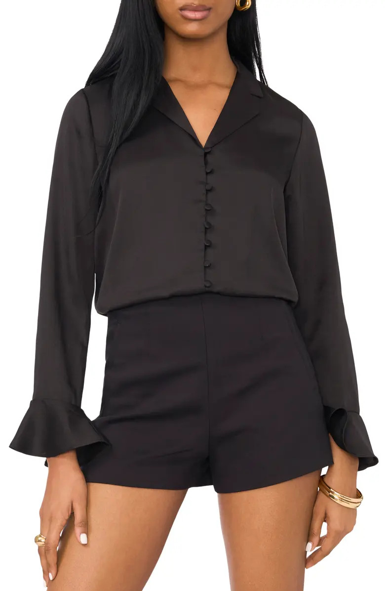 1.STATE Bell Sleeve Satin Button-Up Shirt | Nordstrom | Nordstrom