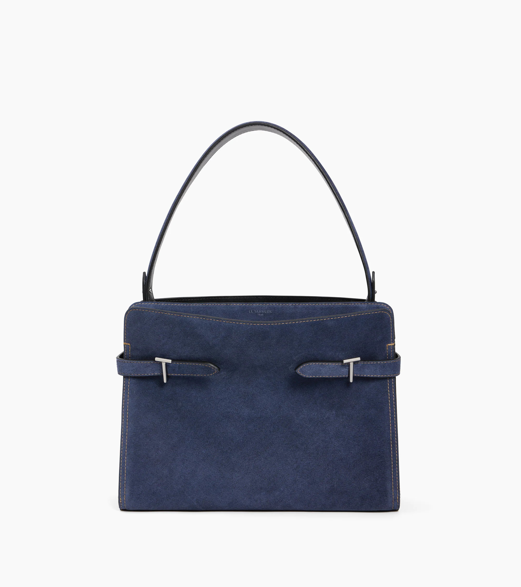 Emilie large shoulderbag in denim-effect suede leather | Le Tanneur