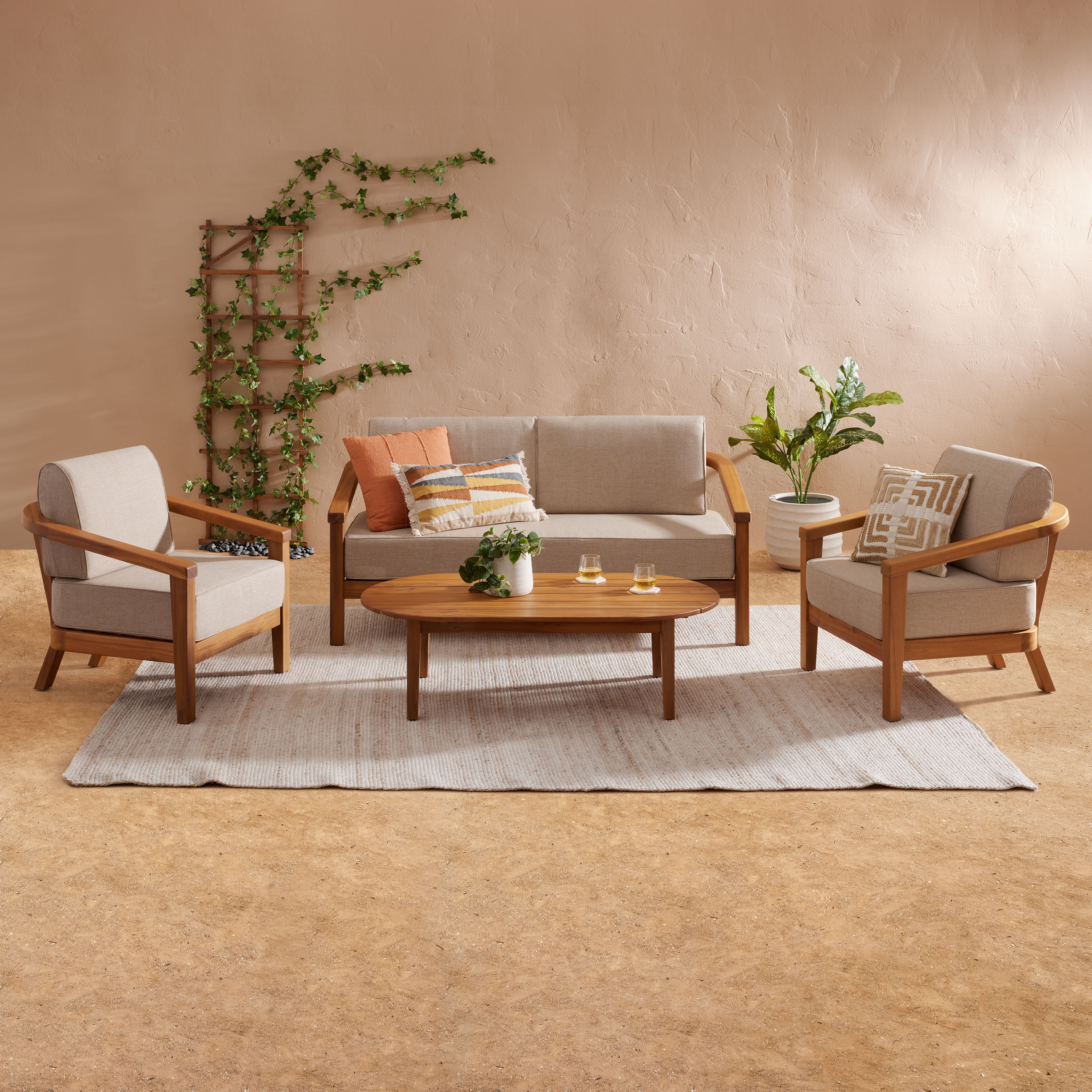 Atrani Natural Acacia Wood Outdoor Furniture Collection | World Market