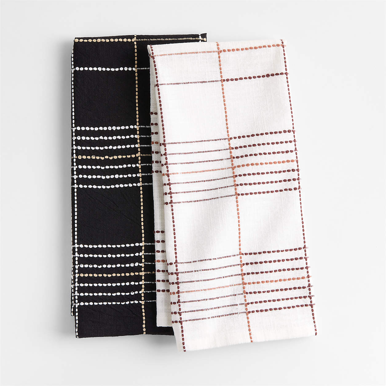 Dash Stripe Pendula Green Organic Cotton Dish Towels, Set of 2 + Reviews | Crate & Barrel | Crate & Barrel