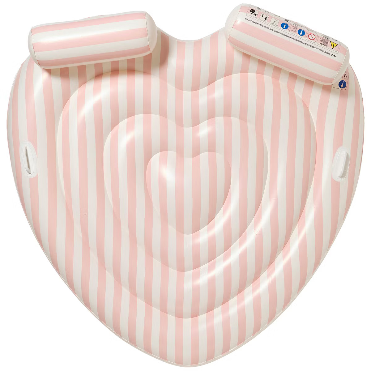Sunnylife Lie-On Twin Float - Stole My Heart Pink Stripe, Inflatable 2-Person | Target