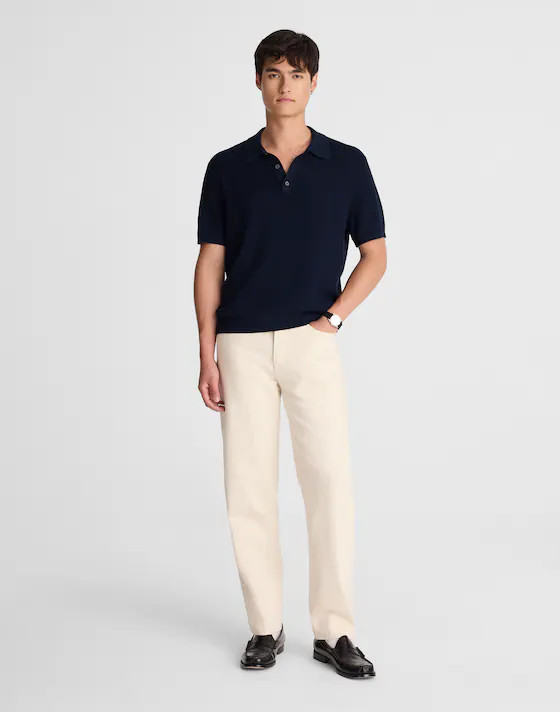 Tuck-Stitch Three-Button Sweater Polo | Madewell