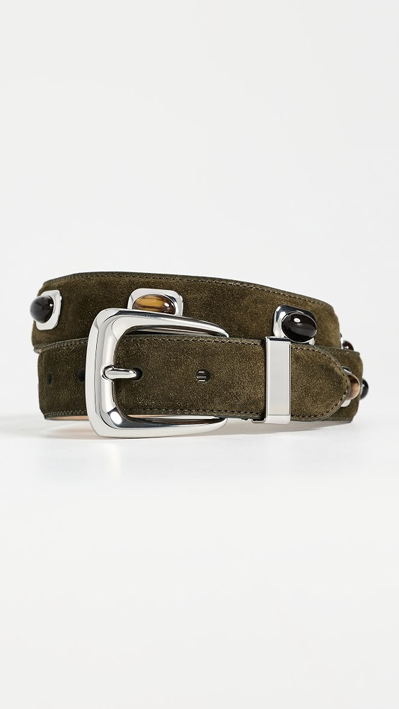 Stone Embellished Suede Arch Belt | Shopbop