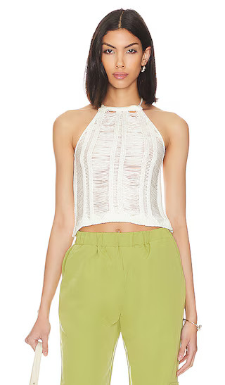 Taryn Fringe Top in Bone | Revolve Clothing (Global)