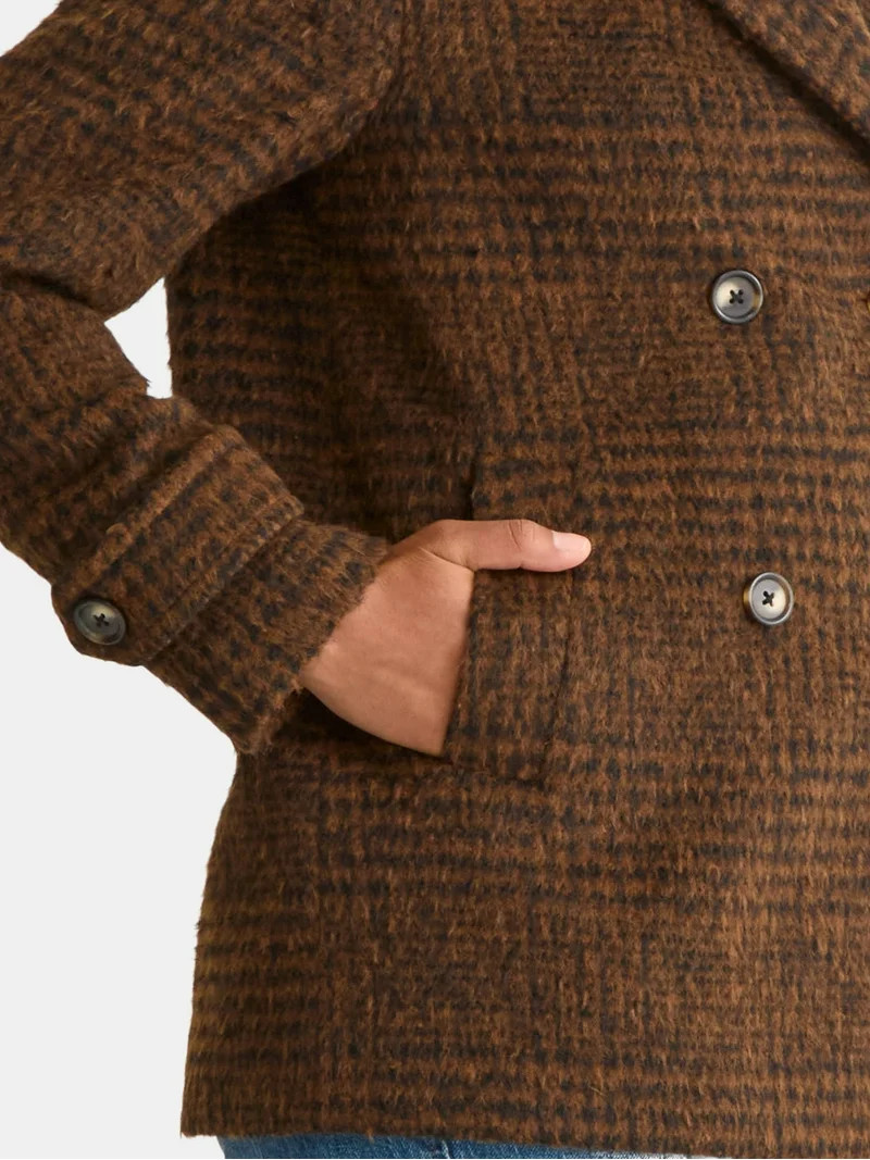 Time and Tru Women's and Women's Plus Faux Wool Peacoat, Sizes XS-2X - Walmart.com | Walmart (US)