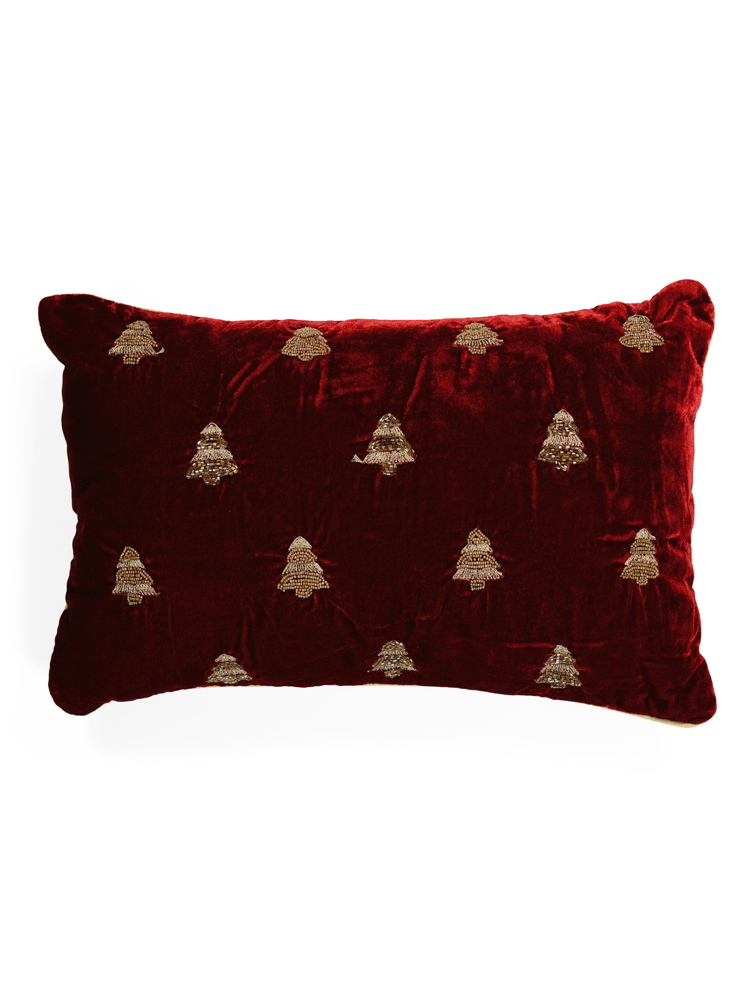 14x22 Velvet Bead Embroidered Trees Pillow | TJ Maxx
