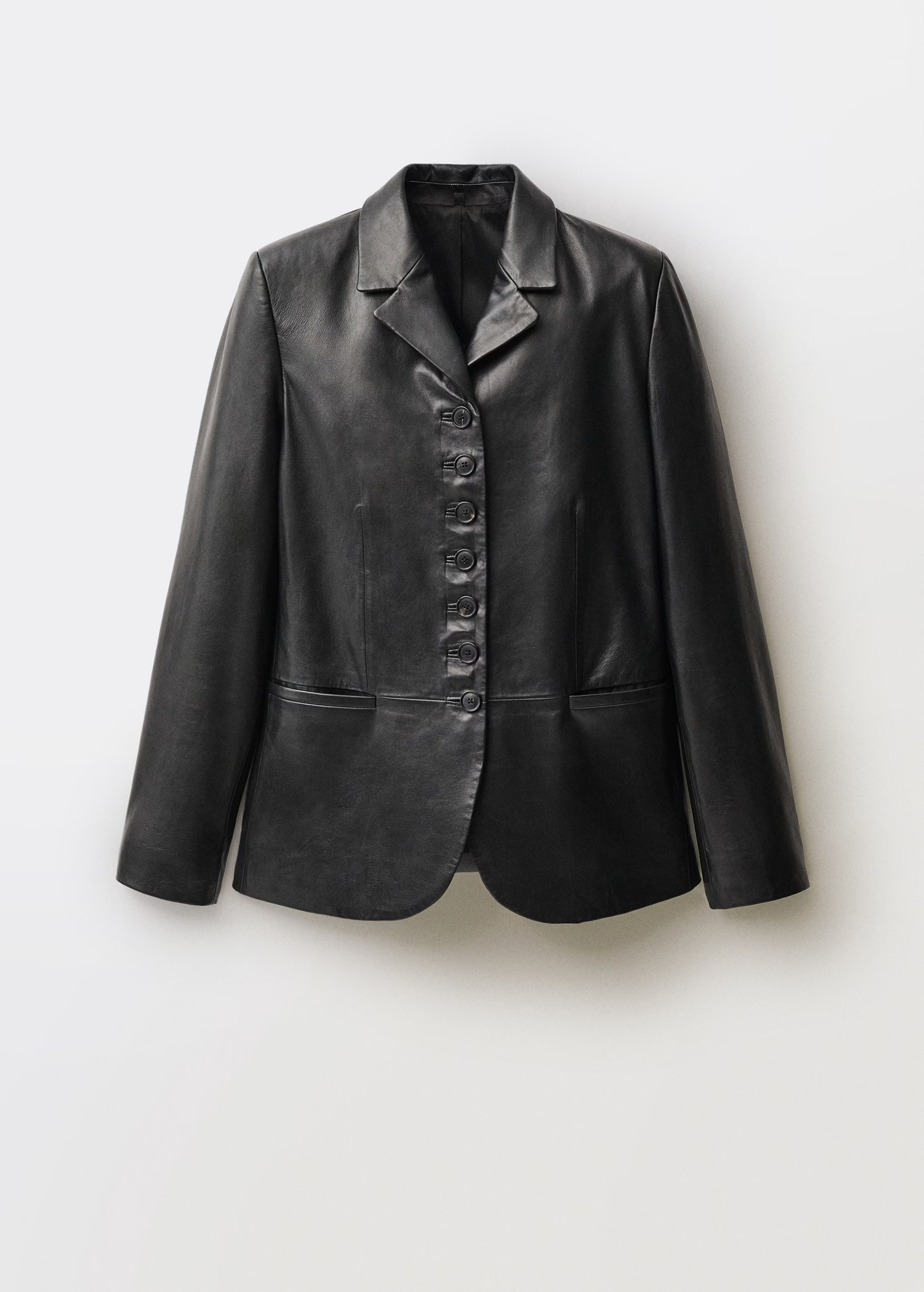 Leather jacket with buttons - Women | MANGO United Kingdom | MANGO (UK)