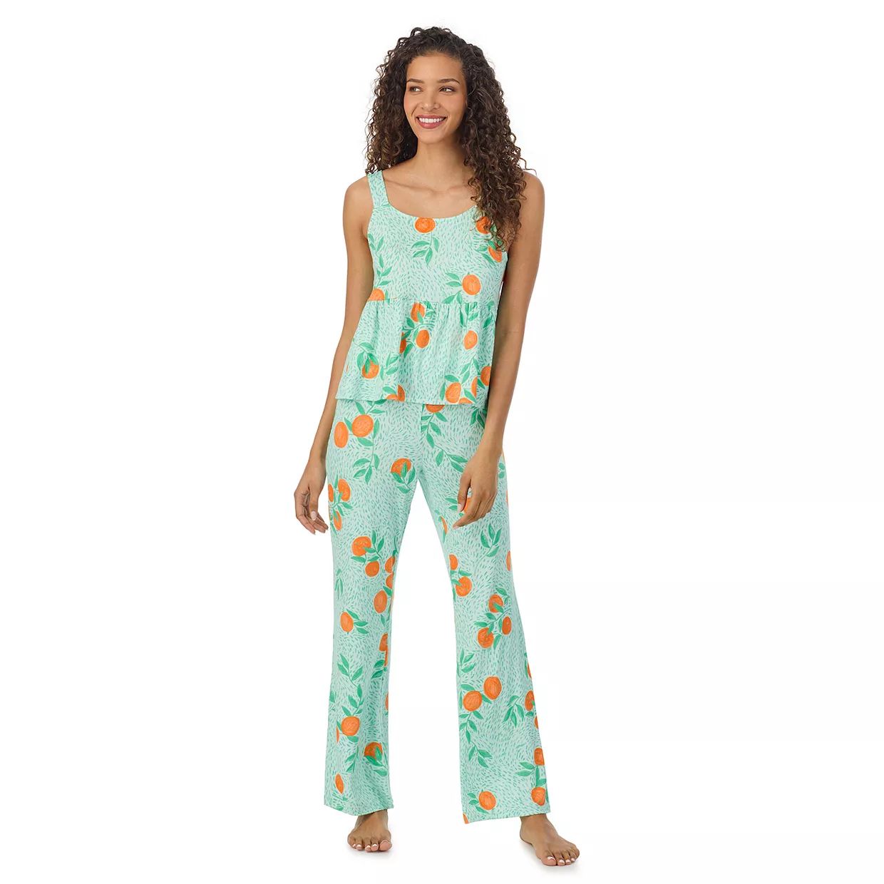 Women's Beauty Sleep Social Cozy Jersey Crop Pajama Tank Top & Flare Pajama Pants | Kohl's