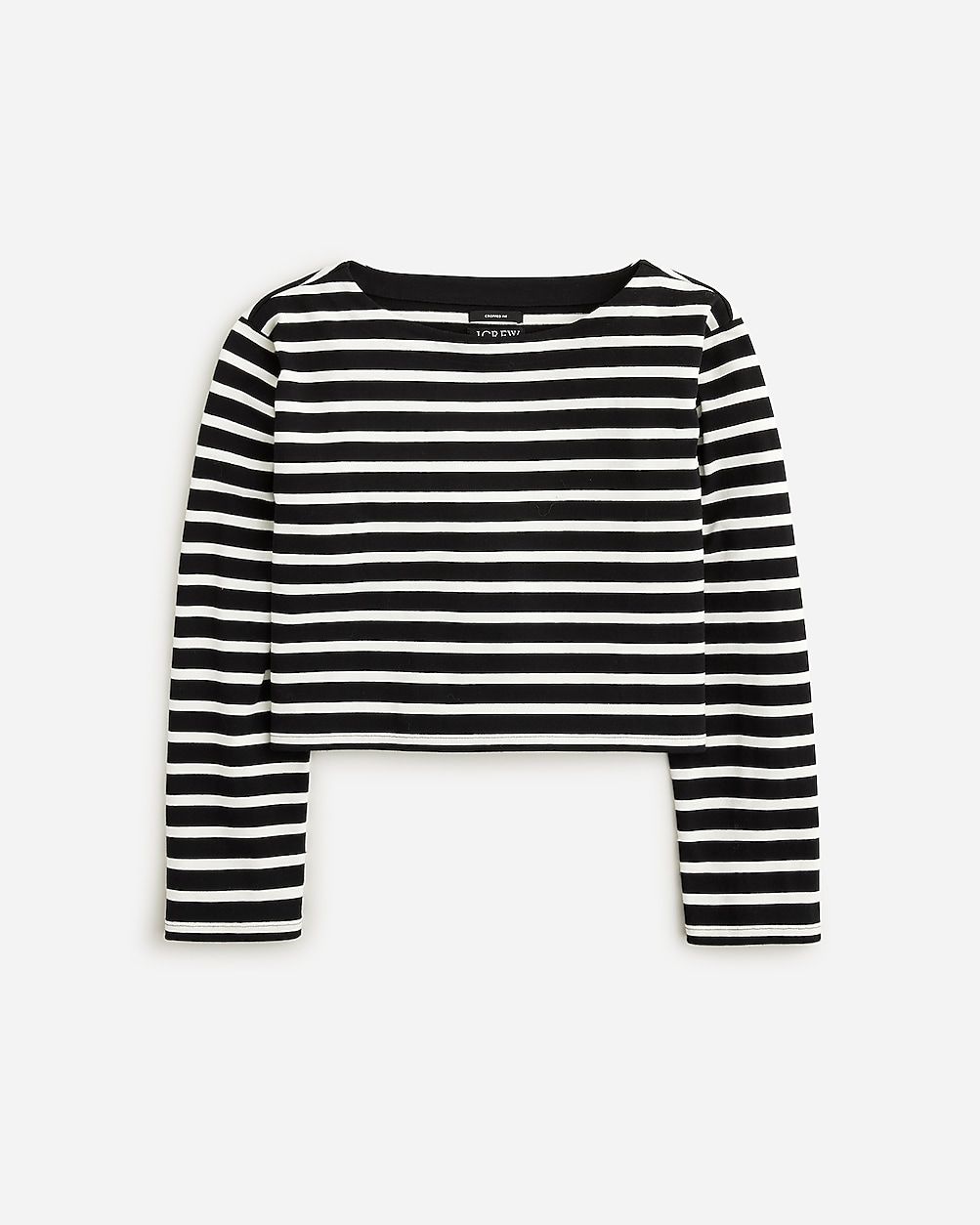 Cropped boatneck T-shirt in mariner cotton | J.Crew US