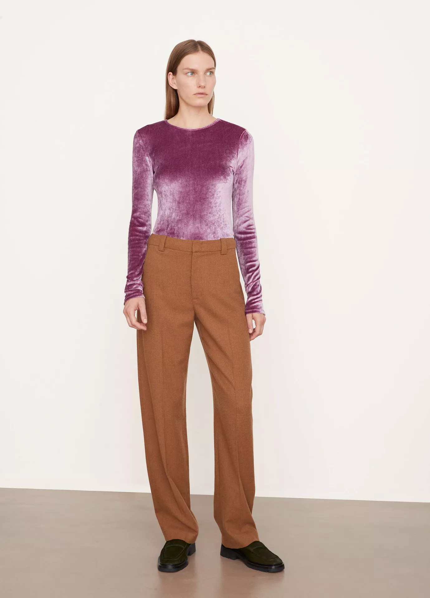Flannel Mid Rise Straight Leg Pant | Vince LLC