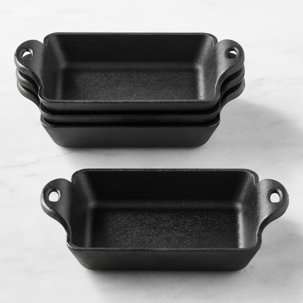 Lodge Seasoned Cast Iron Mini Rectangular Server, Set of Four | Williams-Sonoma