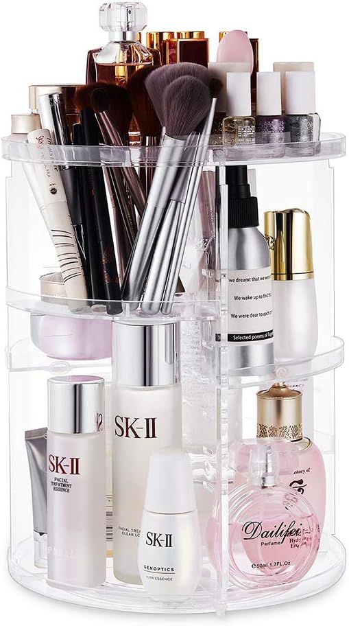 Seinlife 360 Rotating Makeup Organizer,DIY Adjustable Spinning Holder,Foldable Cosmetic Storage D... | Amazon (US)