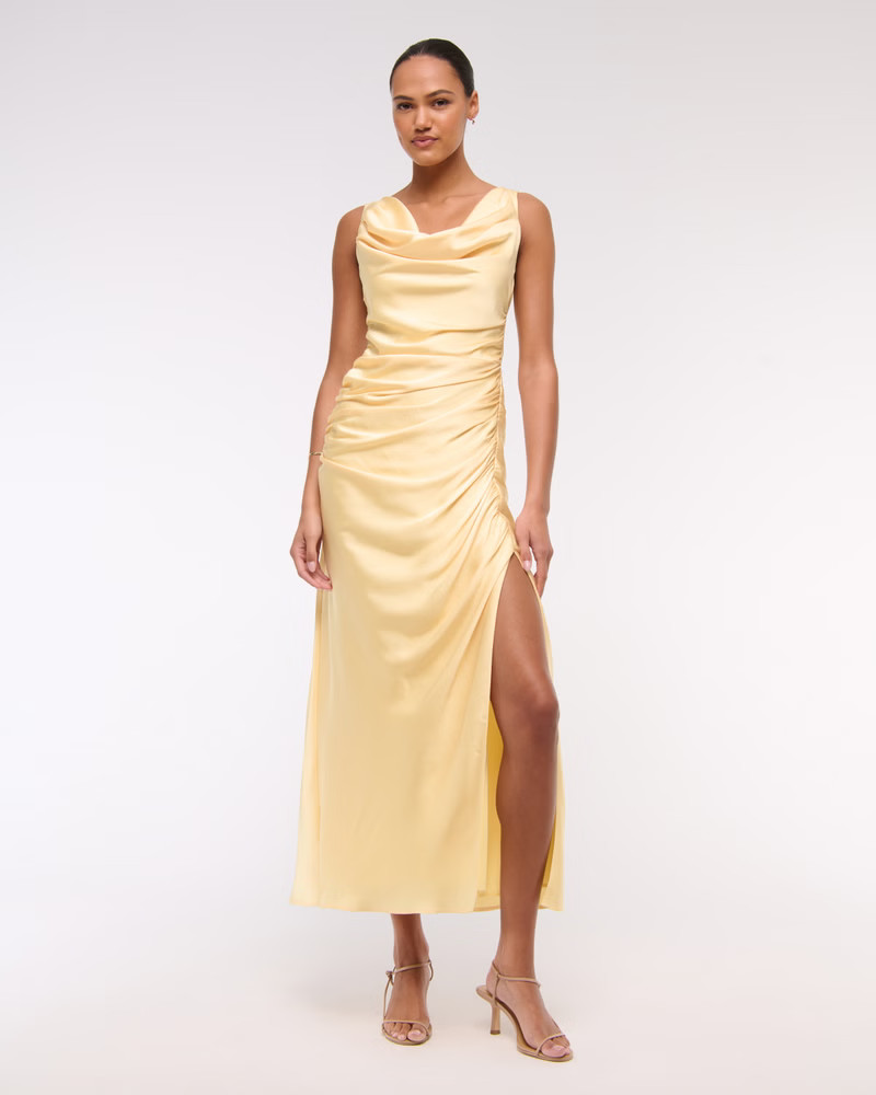 Cowl Neck Draped Maxi Dress | Abercrombie & Fitch (US)