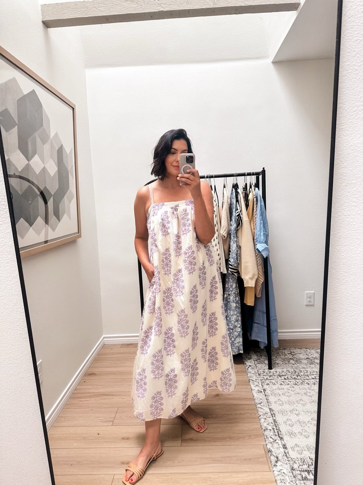 This dress is also 50% off! I’m in the medium and it’s a loose loose fit. I would say if you are in between sizes you can go down one size. It’s just a nice loose, lightweight dress but fully lined. Love this option for summer and the print is so sweet.  

 #LTKOver40 #LTKSaleAlert #LTKMidsize