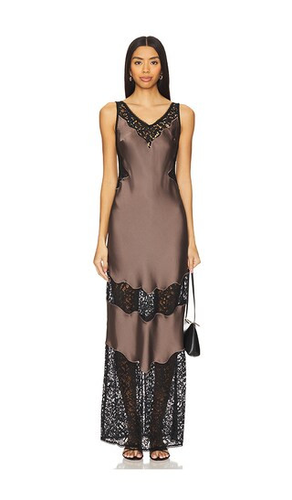 Lacey Slip Dress in Mocha | Revolve Clothing (Global)