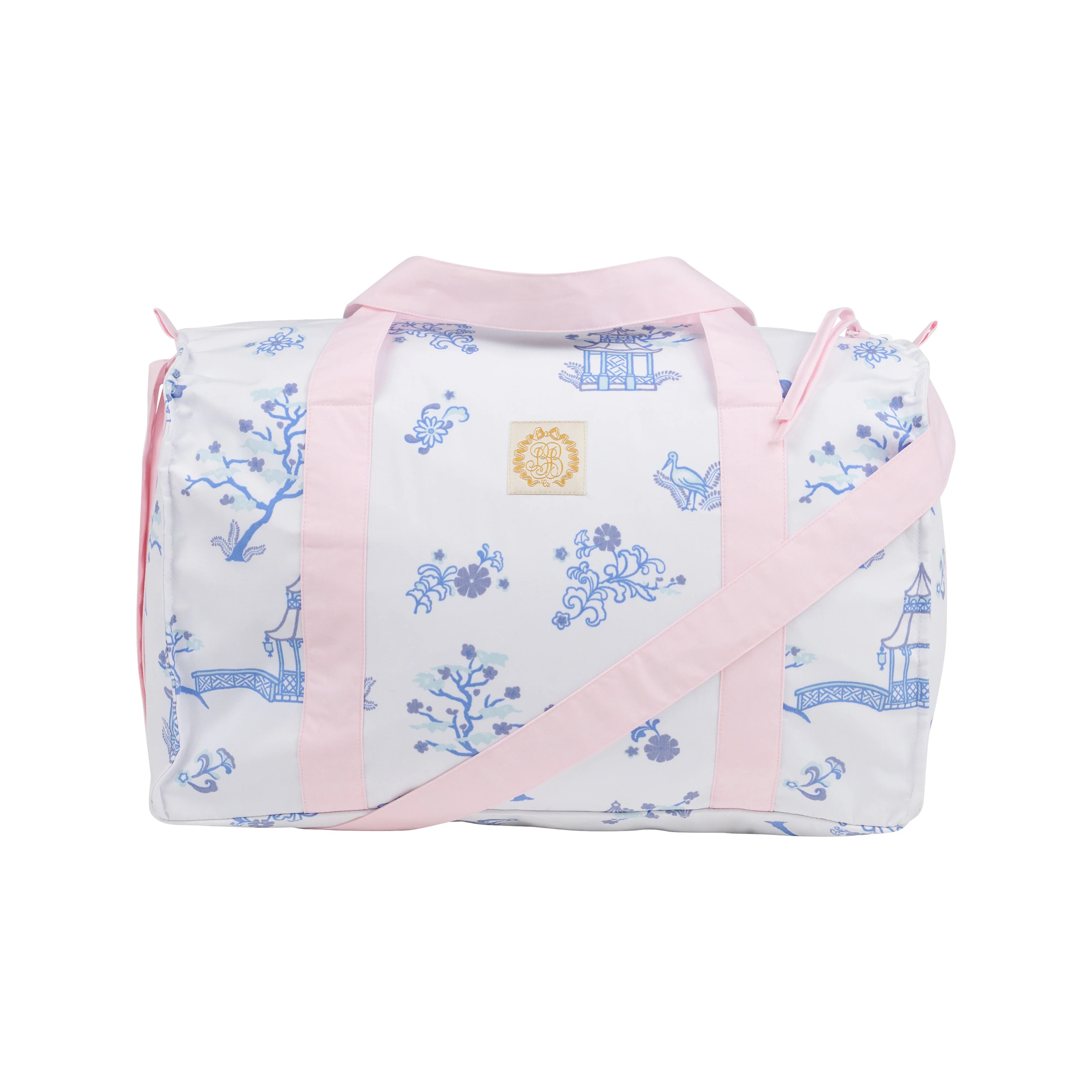Stewart Sleepover Tote - Sir Proper's Pagoda with Palm Beach Pink | The Beaufort Bonnet Company