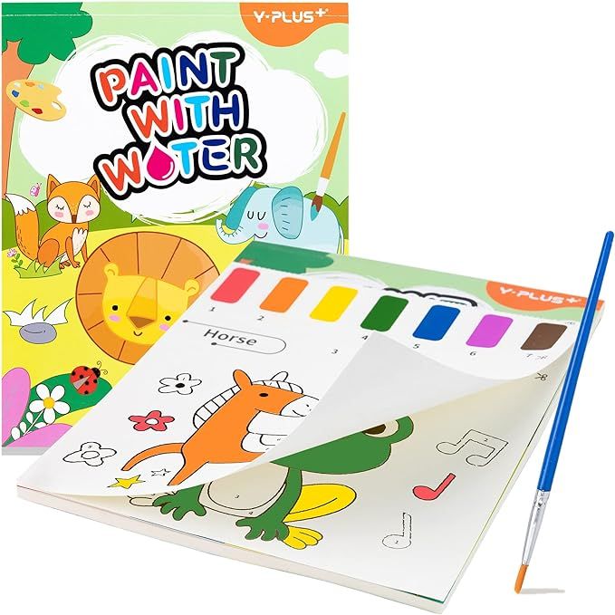 YPLUS Paint with Water Books for Toddlers, Watercolor Painting Paper for Kids Ages 1-3, 2-4, Art ... | Amazon (US)
