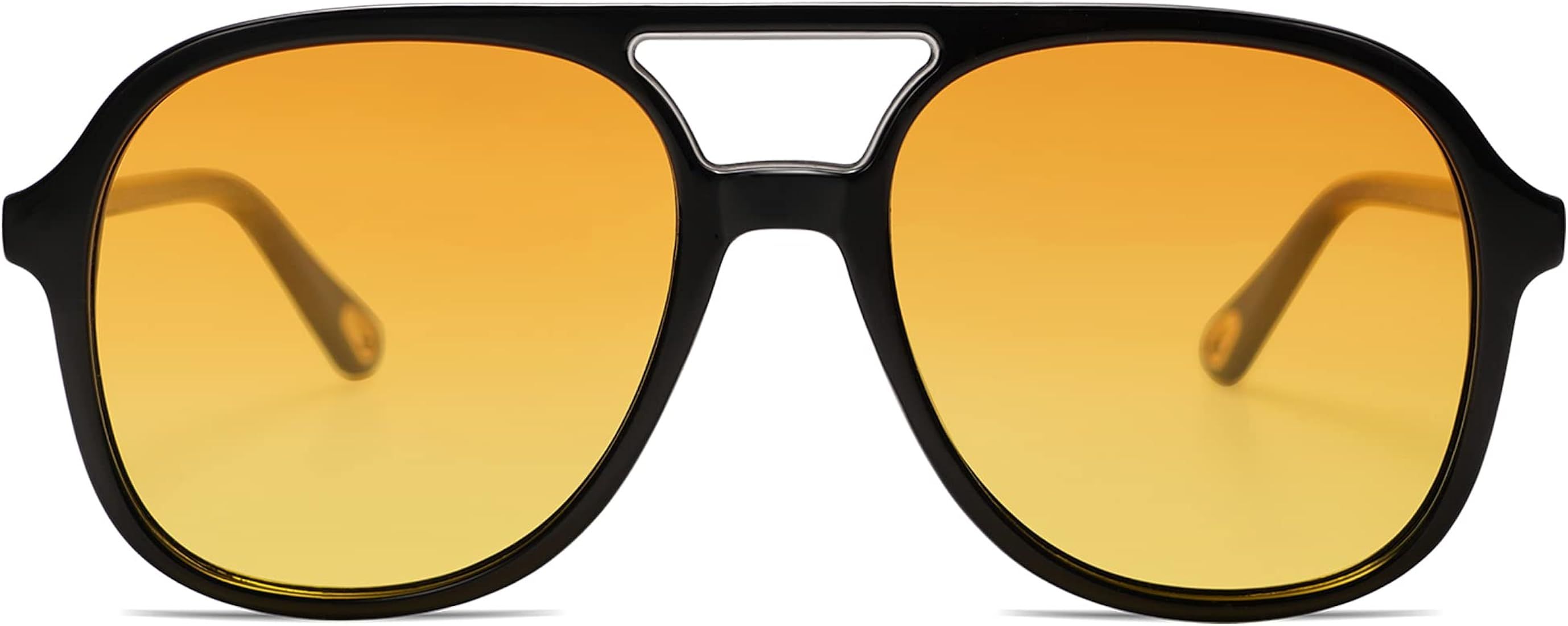 SOJOS Retro Polarized Aviator Sunglasses for Women Men Classic Square 70s Trendy Vintage Oversized S | Amazon (US)