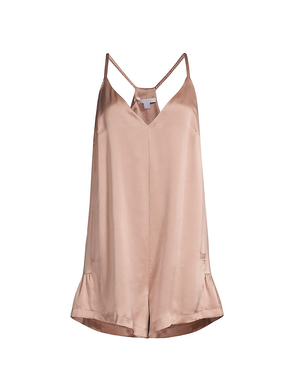 Women's Washable Silk Romper - Otium Tan - Size Medium | Saks Fifth Avenue