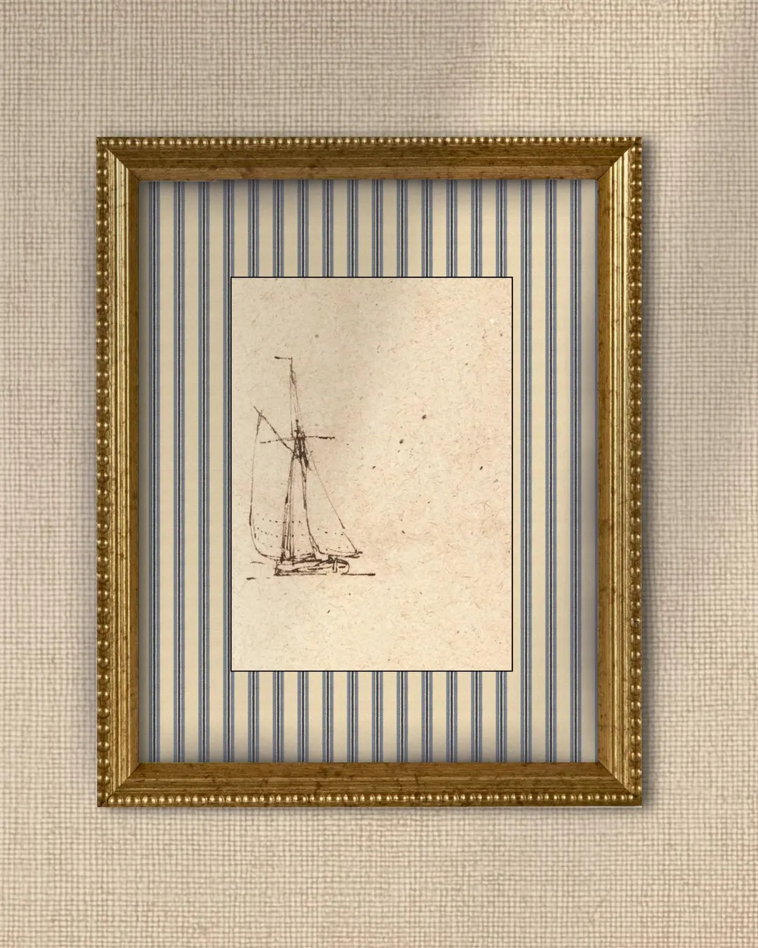 Vintage Sailboat Sketch II Giclee Print - Framed - 8 x 10" - Historical Art, Home Decor, STEM Art... | Etsy (US)