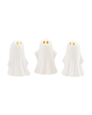 Set Of 3 Led 7in Ceramic Ghosts | TJ Maxx