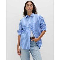 M&S Pure Cotton Striped Girlfriend Shirt Blue Mix | Marks & Spencer (UK)