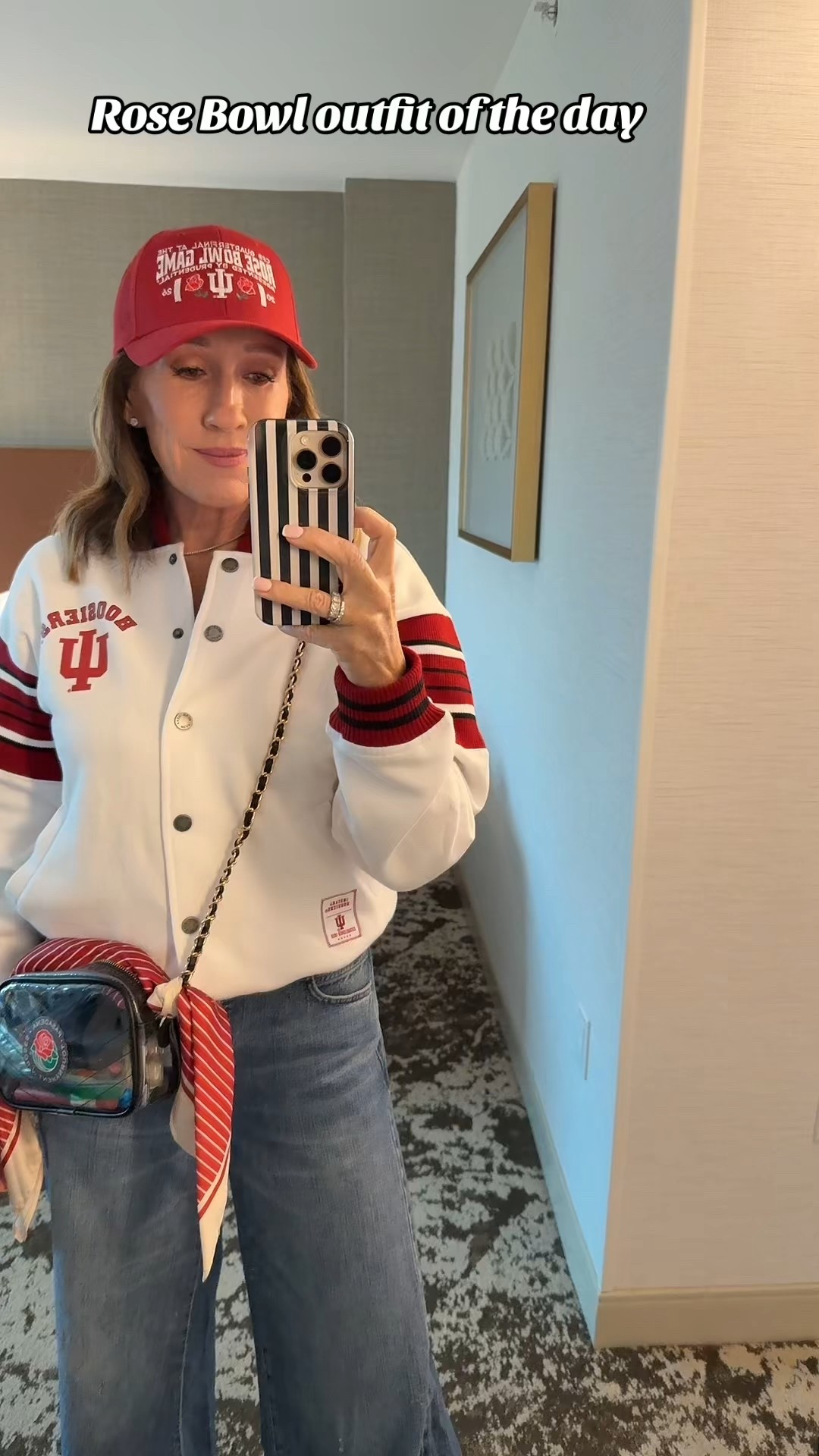 Rose Bowl outfit of the day 🌹 
🏈 cheering for our Indiana Hoosiers today! 